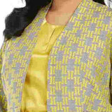 Kasper Women's Printed Blazer Jacket Yellow Size 22W