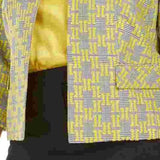 Kasper Women's Printed Blazer Jacket Yellow Size 22W