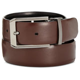 Perry Ellis Portfolio Men's Leather Mr. Pebble Reversible Belt Black Size 38 REG
