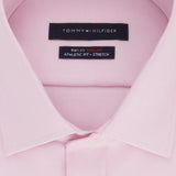 Tommy Hilfiger Men's Athletic Fit Performance Stretch Th Flex Collar Solid Dress Shirt Pink Size 16X34X35