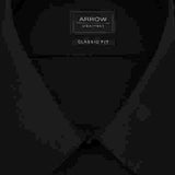 Arrow Men's Regular Fit Sateen Button-Down Shirt Black 15.5x32-33