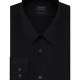 Arrow Men's Regular Fit Sateen Button-Down Shirt Black Size 15x32-33