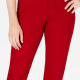 Style & Co Women's Tummy-Control Straight-Leg Fashion Jeans Red Size 4