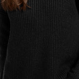 Hippie Rose Juniors' Button-Shoulder Sweater Black Size Small