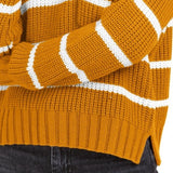Hippie Rose Junior's Striped Sweater Gold Size Large