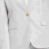 DKNY Women's Collarless Pinstripe One-Button Blazer Gray Size 16
