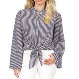 Michael Kors Halo Tie Hem Shirt Blue
