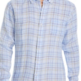 Peter Millar Regular Fit Beachwood Linen Shirt Blue Size L
