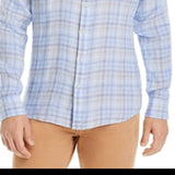 Peter Millar Regular Fit Beachwood Linen Shirt Blue Size L
