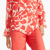Alfani Women's Printed Blouse Wine Size Large