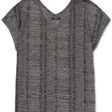 Alfani Women's Metallic Short-Sleeve Top Dark Gray Size Small