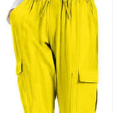 INC International Concepts Women's Utility Jogger Pants Yellow Size Large