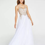 Say Yes To The Prom Juniors' Embroidered Lace-Up Gown Yellow Size 1
