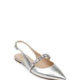 Jewel Badgley Mischka Women's Bambi Flats Silver Size 8.5M