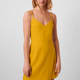 French Connection Women's Whisper V-Neck Envelope-Skirt Dress Brown Size 4