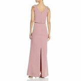 Adrianna Papell Women's Blouson Cowlneck Gown Pink Size 6