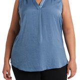 Vince Camuto Women's Plus Size V-Neck Sleeveless Blouse Blue Size 3X