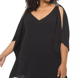 Michael Kors Women's Plus Ring-Shoulder Top Black Size 1X