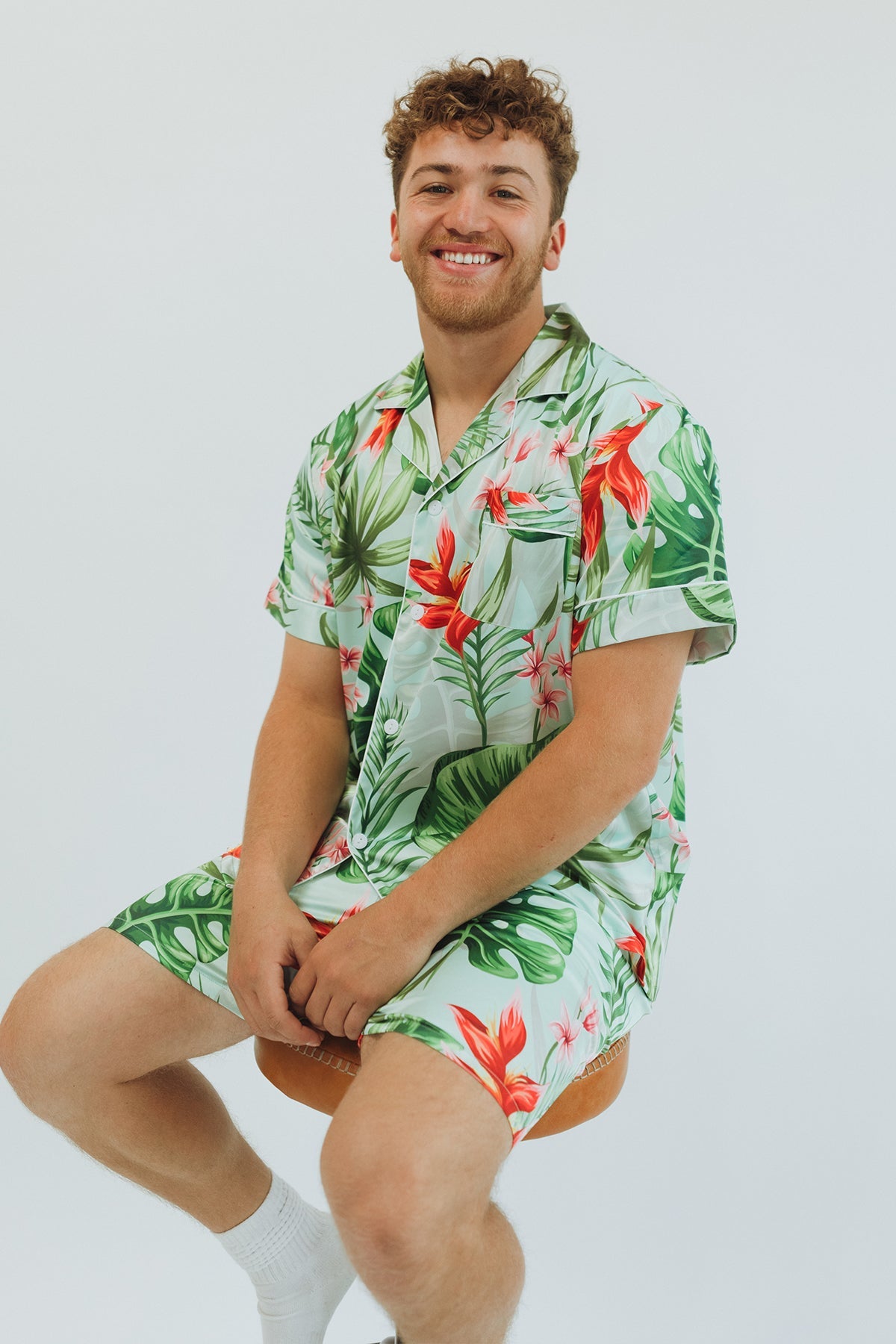 Men's Mint Tropical Pajama Set