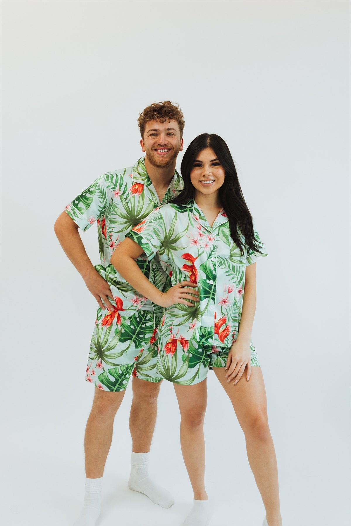 Women's Mint Tropical Shorts Set | Includes Plus Size