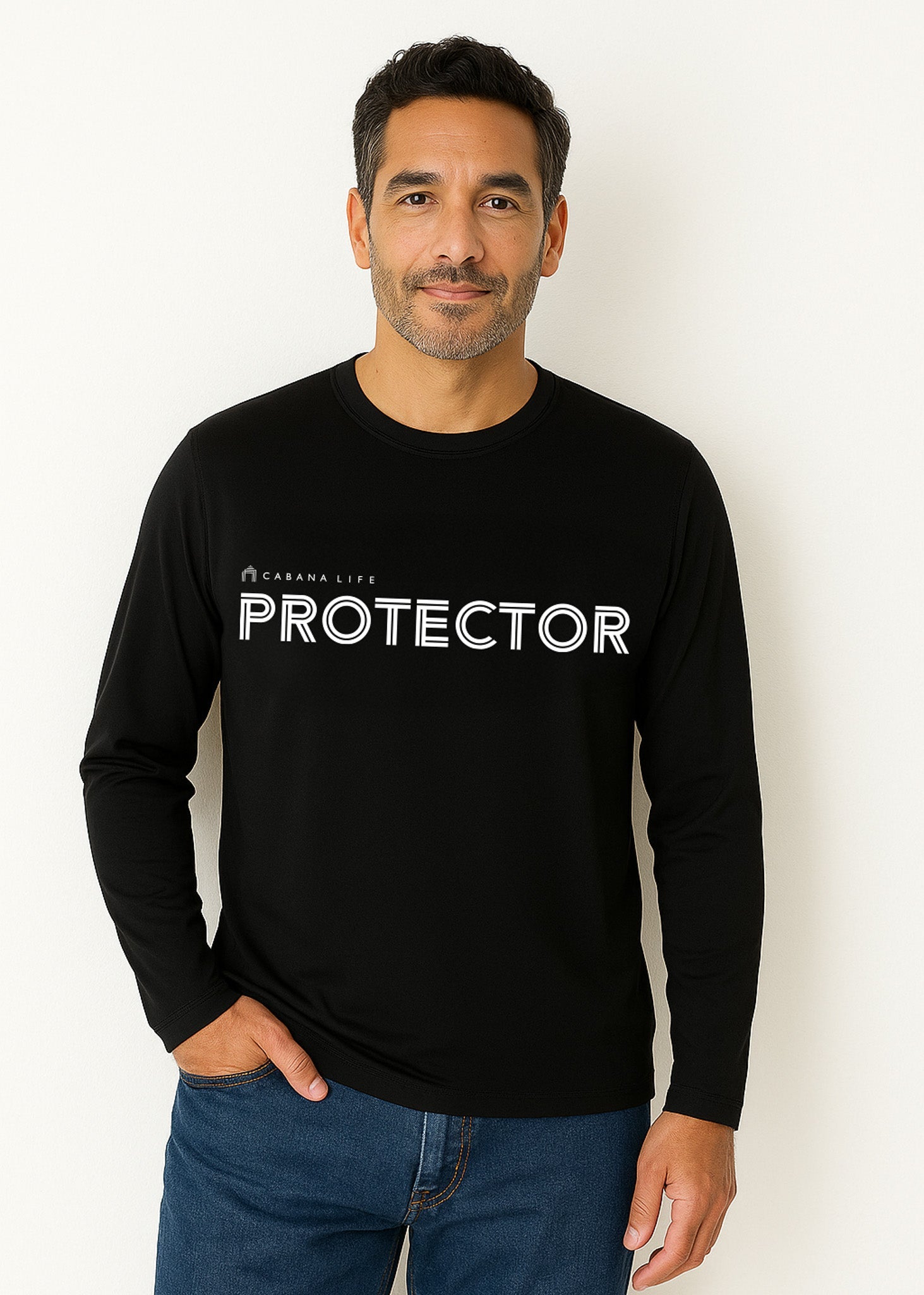 Black Unisex Long Sleeve Protector Performance Shirt