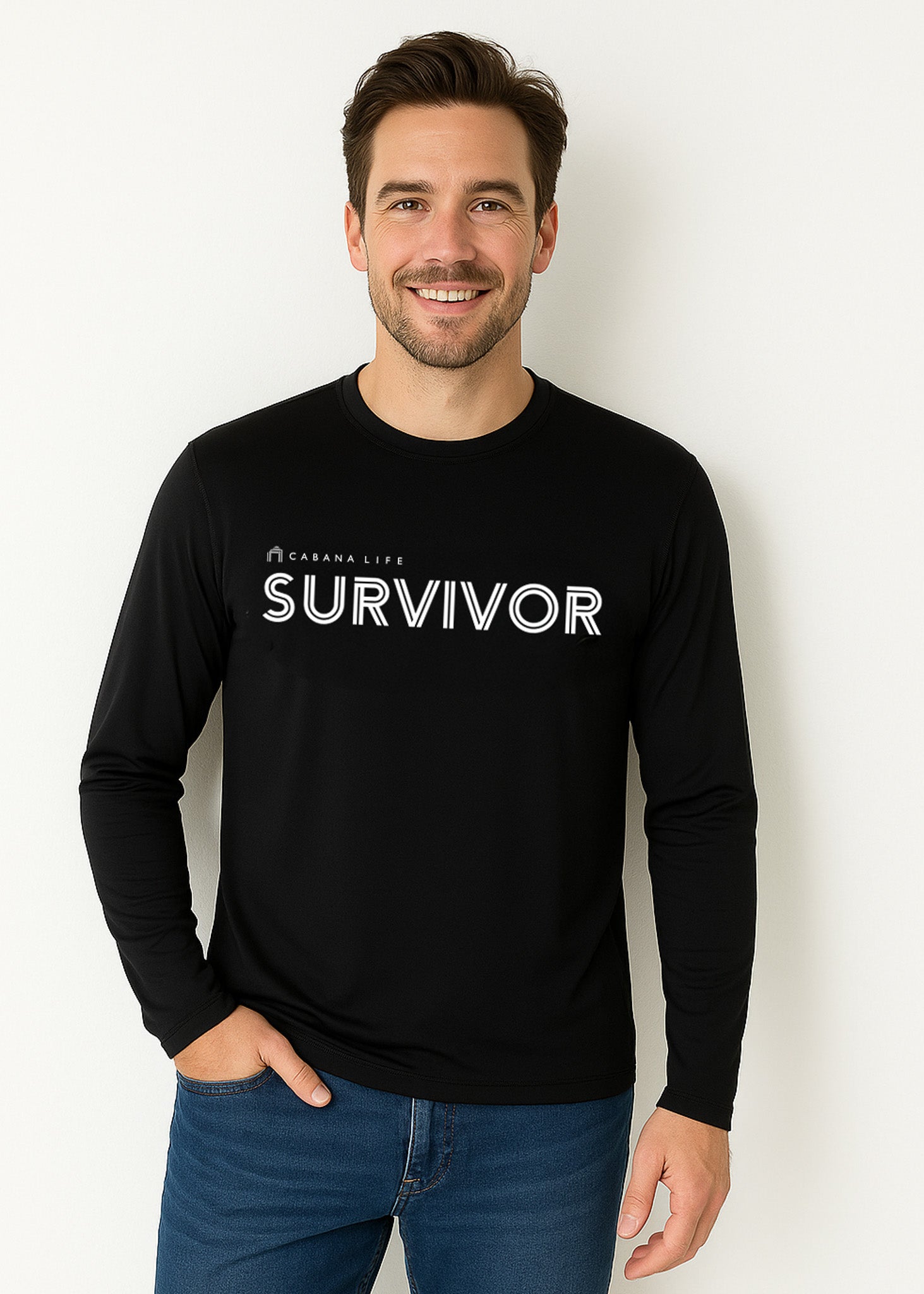 Black Unisex Long Sleeve Survivor Performance Shirt