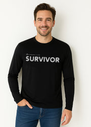 Black Unisex Long Sleeve Survivor Performance Shirt