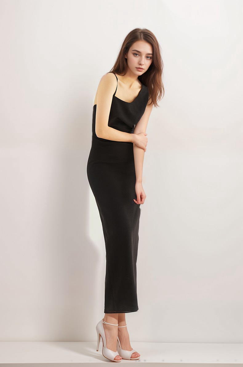 Asymmetrical Geometric Concept Hallowed Back Pencil Skirt Satin Prom Dress