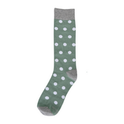 Sage Green With White Polka Dot Socks