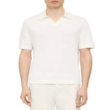 Theory Brenan Short Sleeve Open Collar Polo Shirt White Size XS