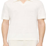 Theory Brenan Short Sleeve Open Collar Polo Shirt White Size XS