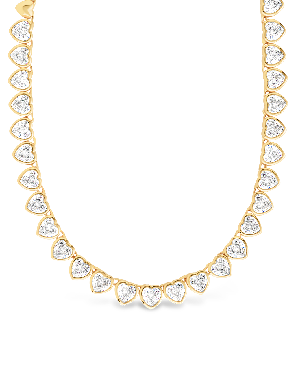 Stephanie Heart Cz Tennis Necklace