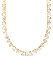 Stephanie Heart Cz Tennis Necklace