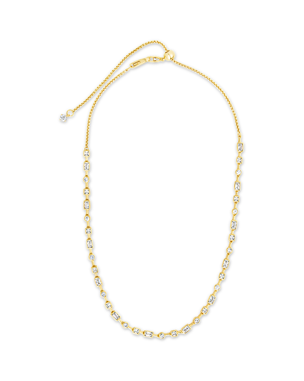 Camden Adjustable Cz Staggered Tennis Necklace