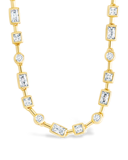 Camden Adjustable Cz Staggered Tennis Necklace