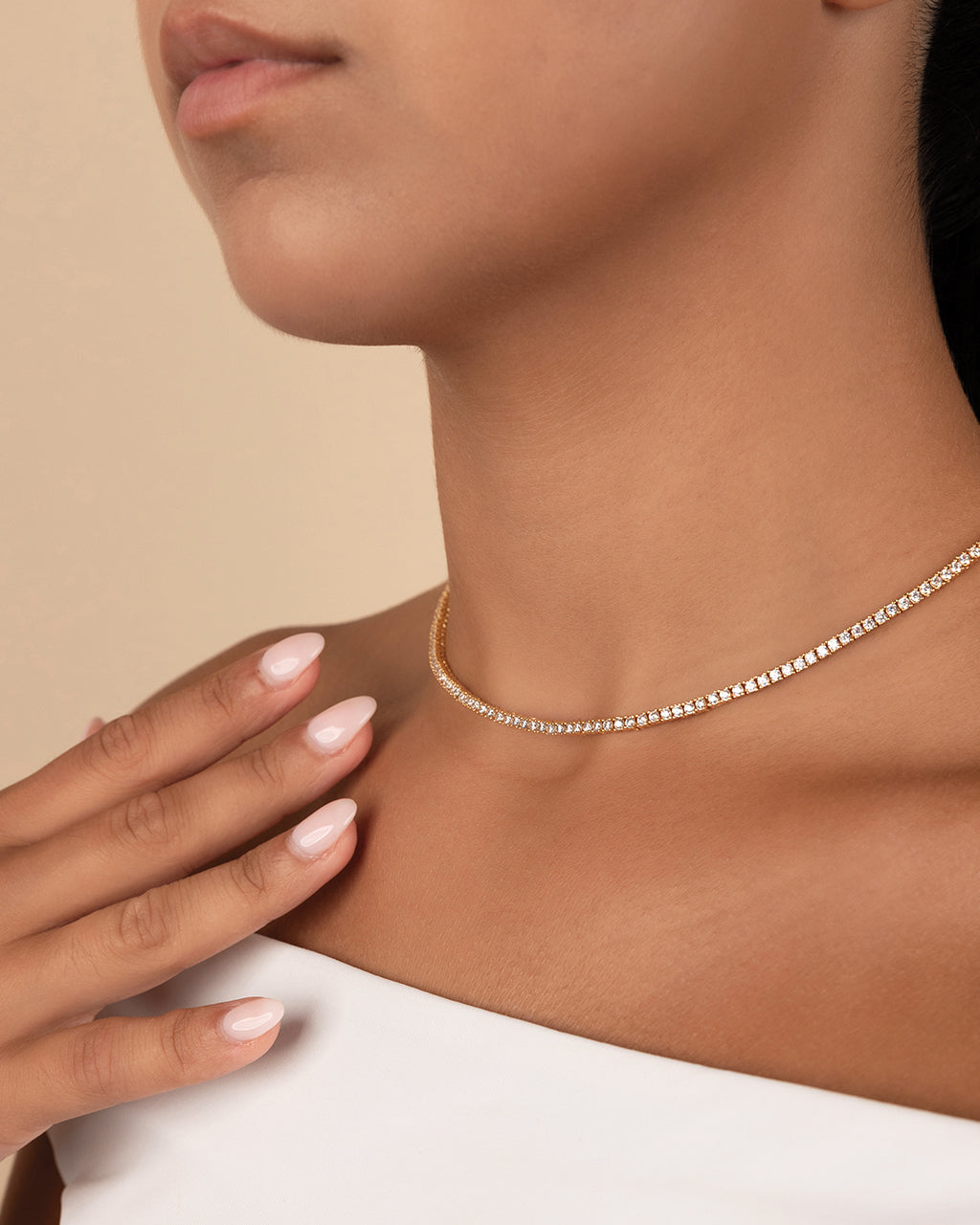 Mirabell Adjustable Cz Tennis Necklace
