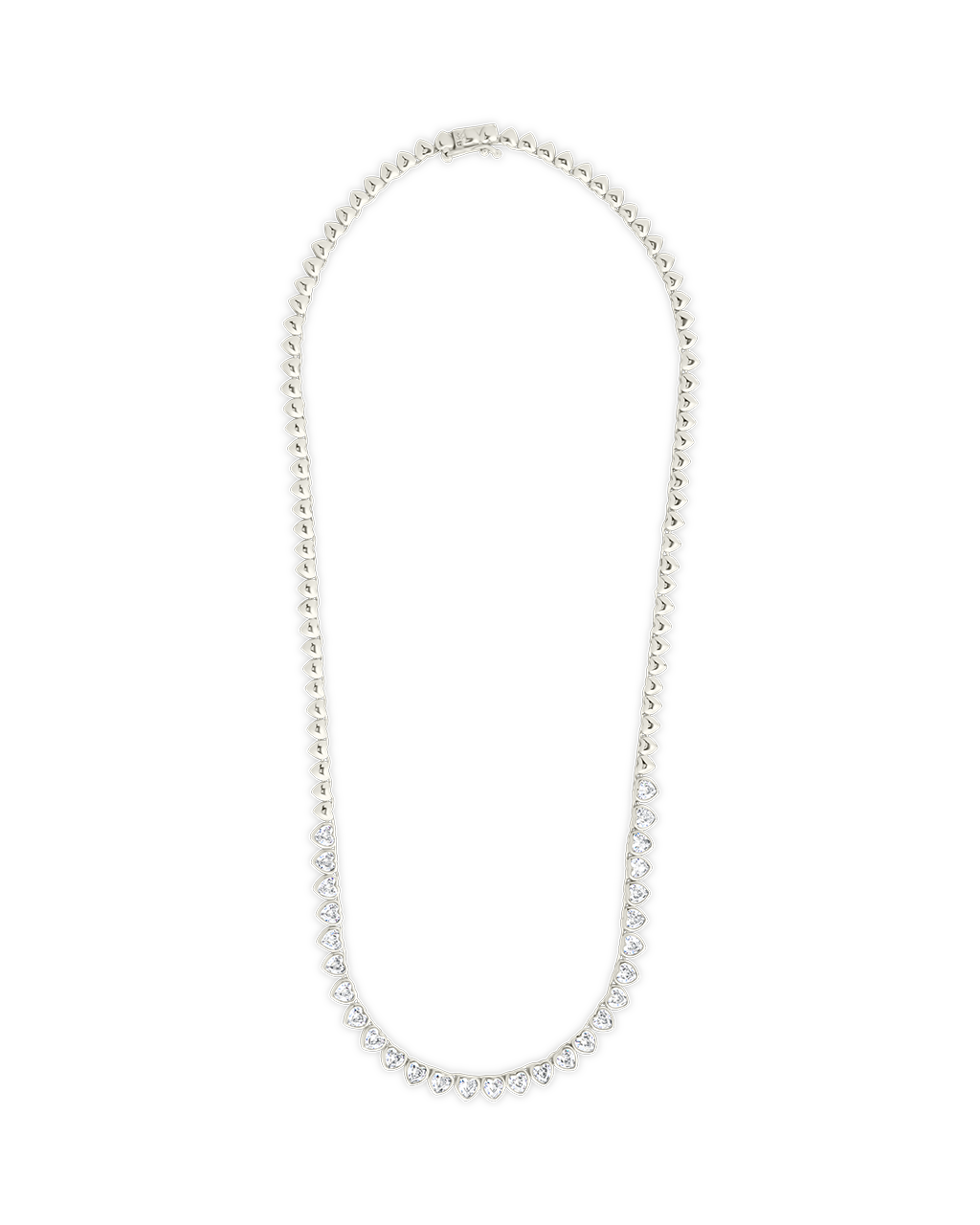 Stephanie Heart Cz Tennis Necklace