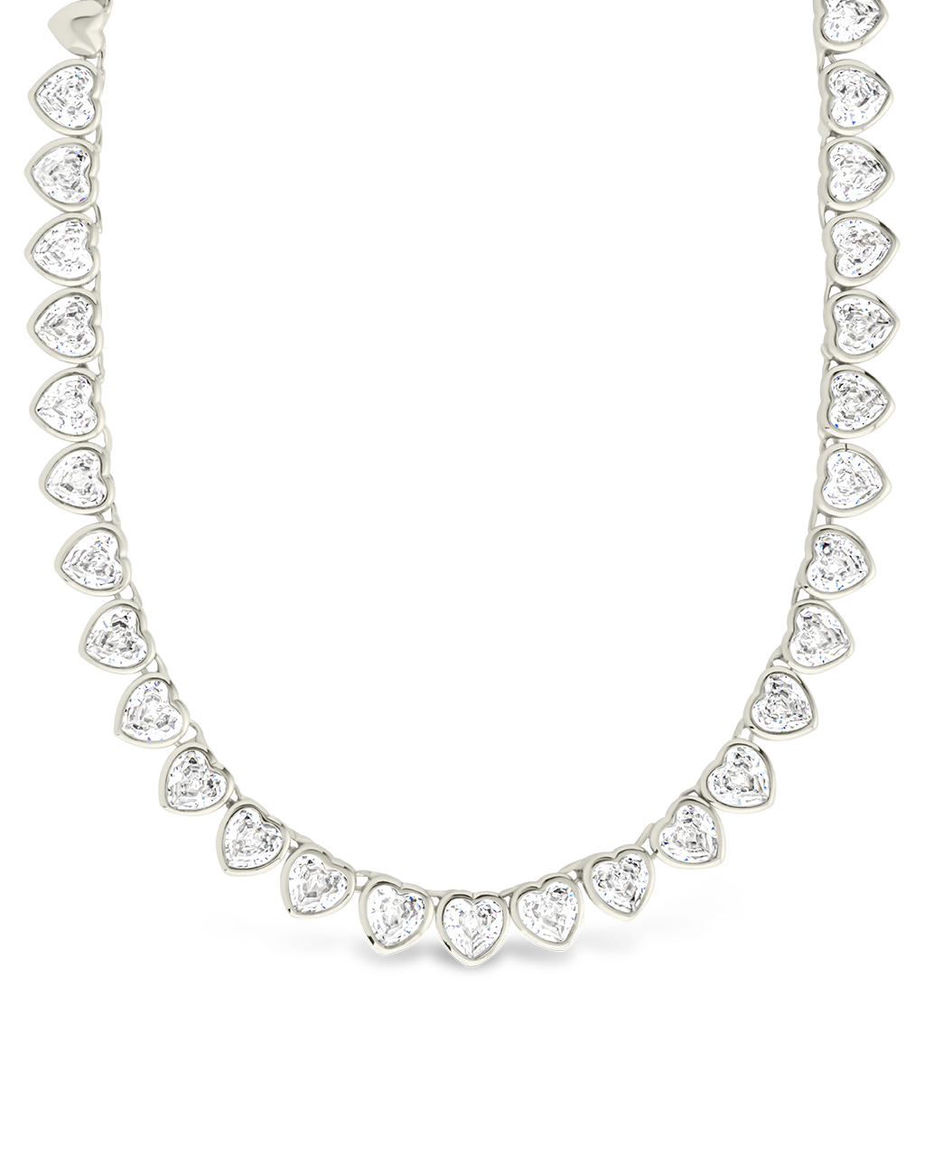 Stephanie Heart Cz Tennis Necklace