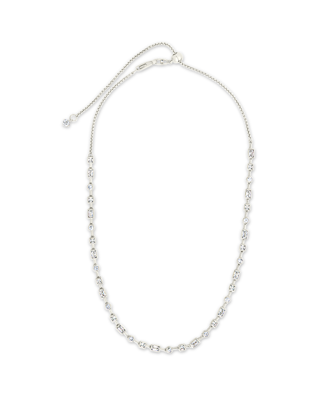 Camden Adjustable Cz Staggered Tennis Necklace