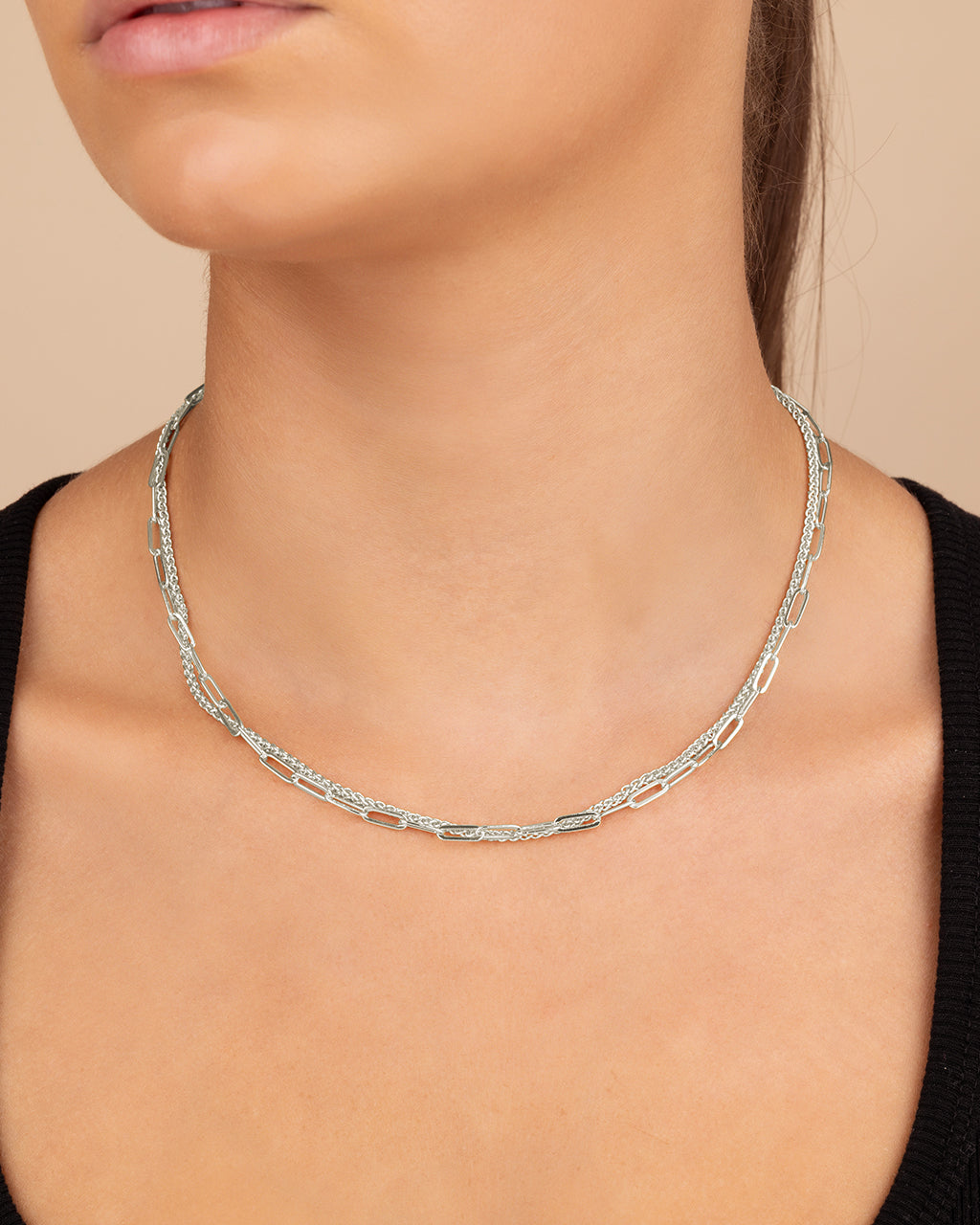 SteinMart.com | Emery Paperclip & Curb Chain Layered Necklace