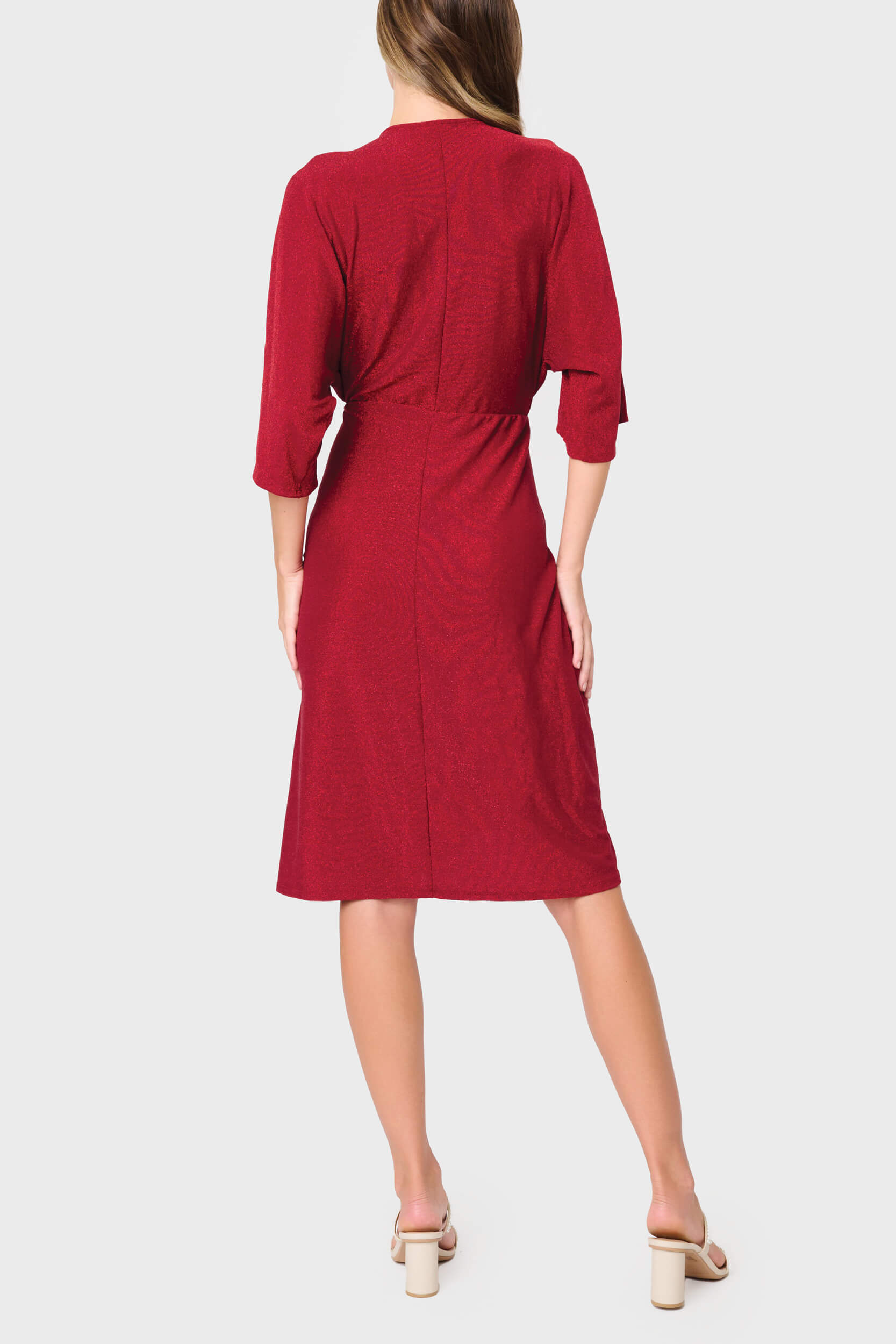 Surplice Wrap Dress In Shimmer Knit