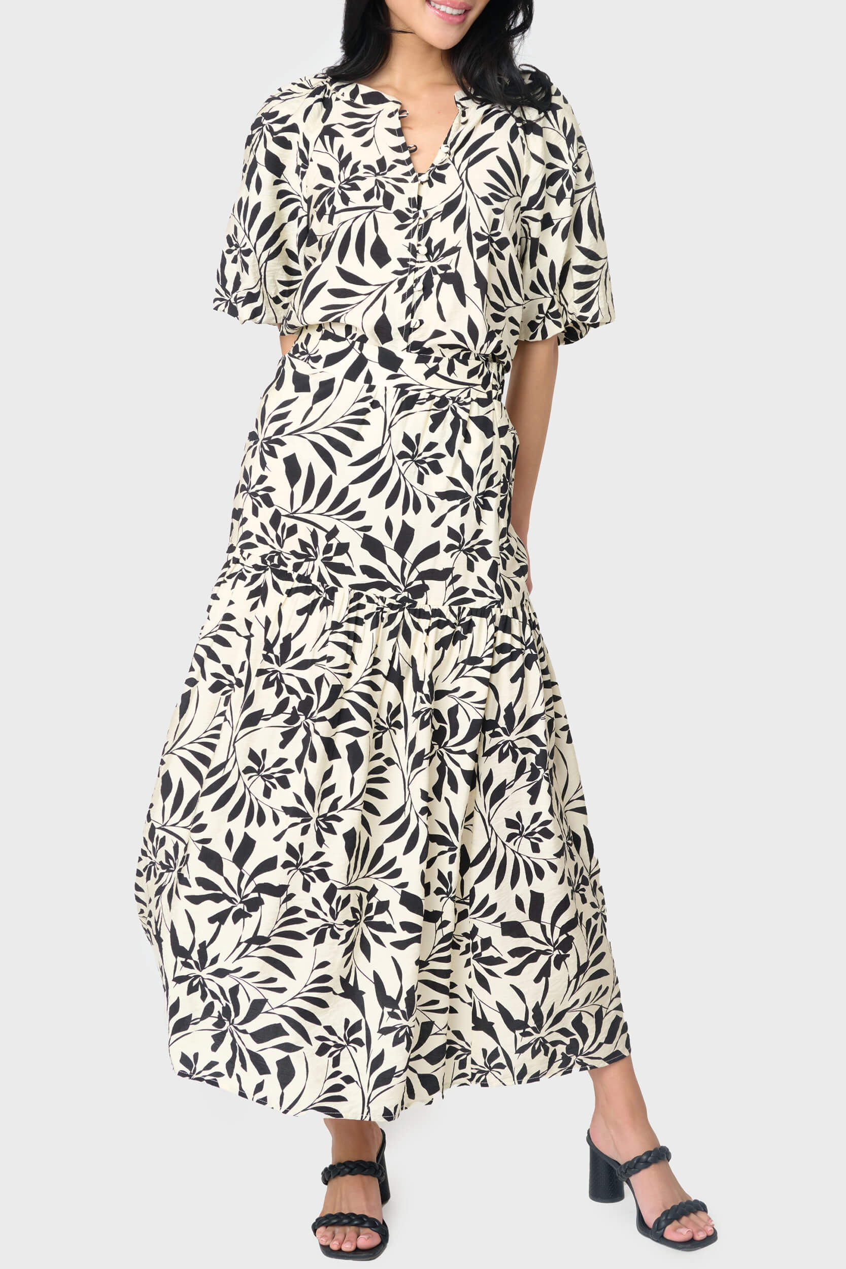 Playa Bell Sleeve Button Blouse