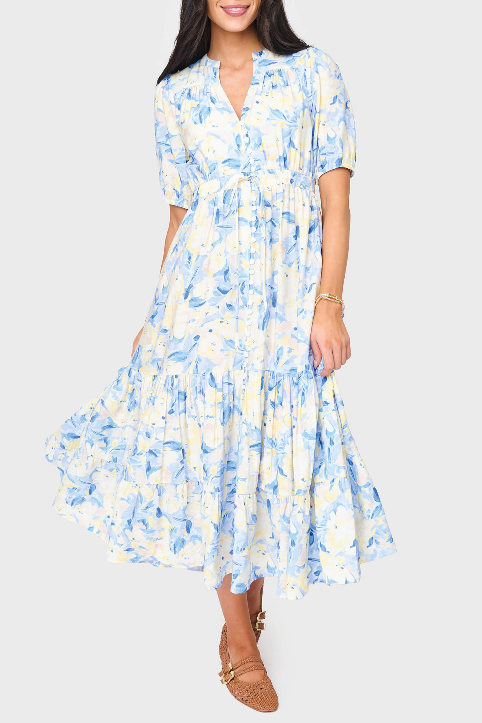 Kira Drawstring Midi Dress