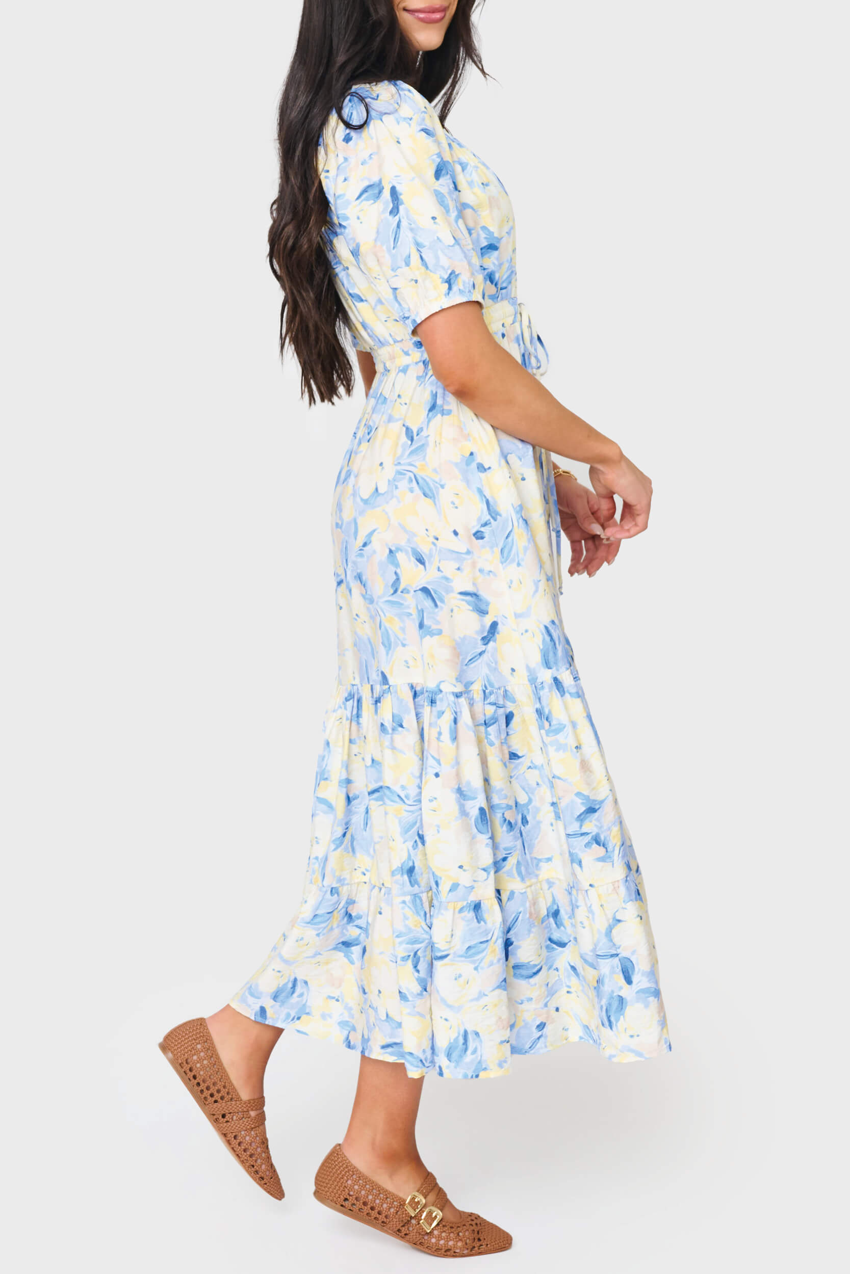 Kira Drawstring Midi Dress