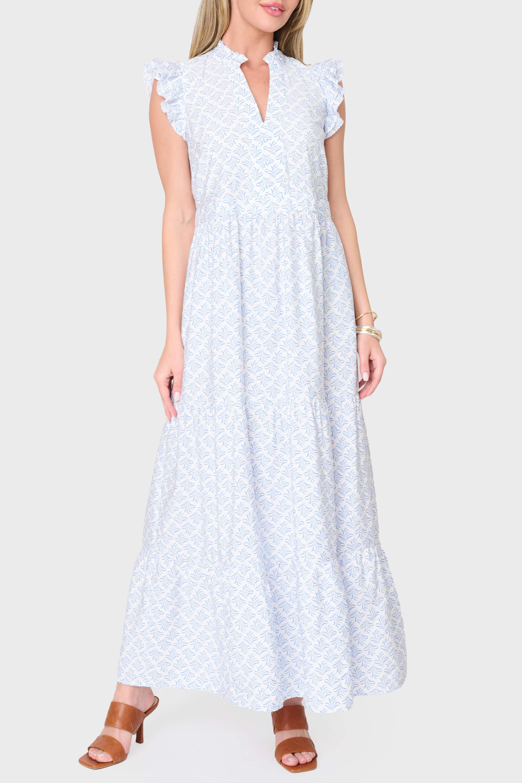 Flutter Sleeve Maxi Decked Out Day Dress