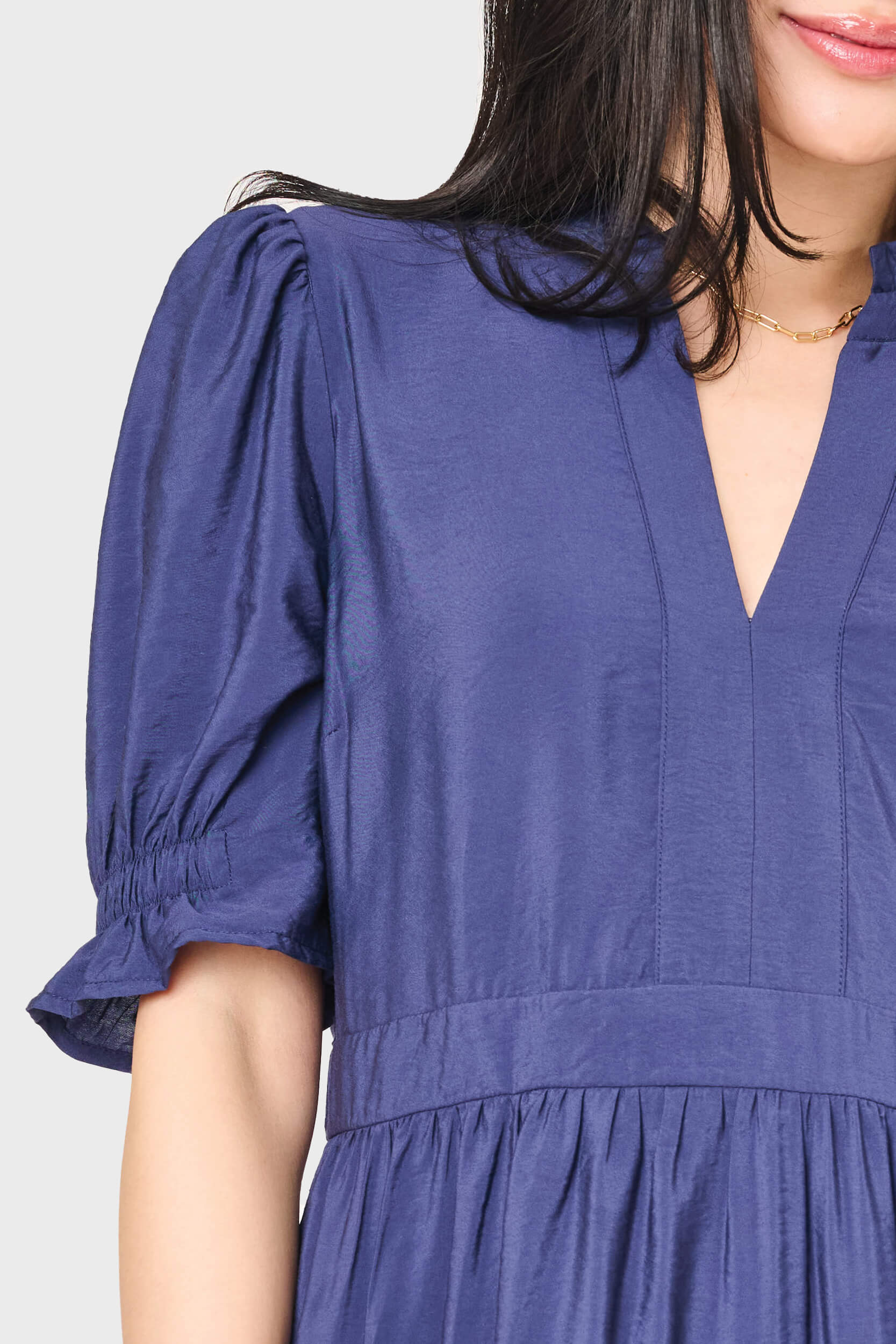Puff Elbow Sleeve Decked Out Day Dress