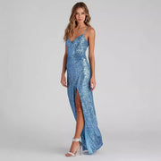 Sequin Sling Dress Summer Host Cocktail Sexy Prom Evening Dress