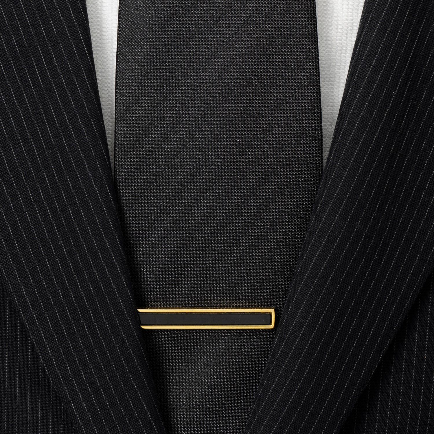 Gold And Onyx Inlaid Tie Clip