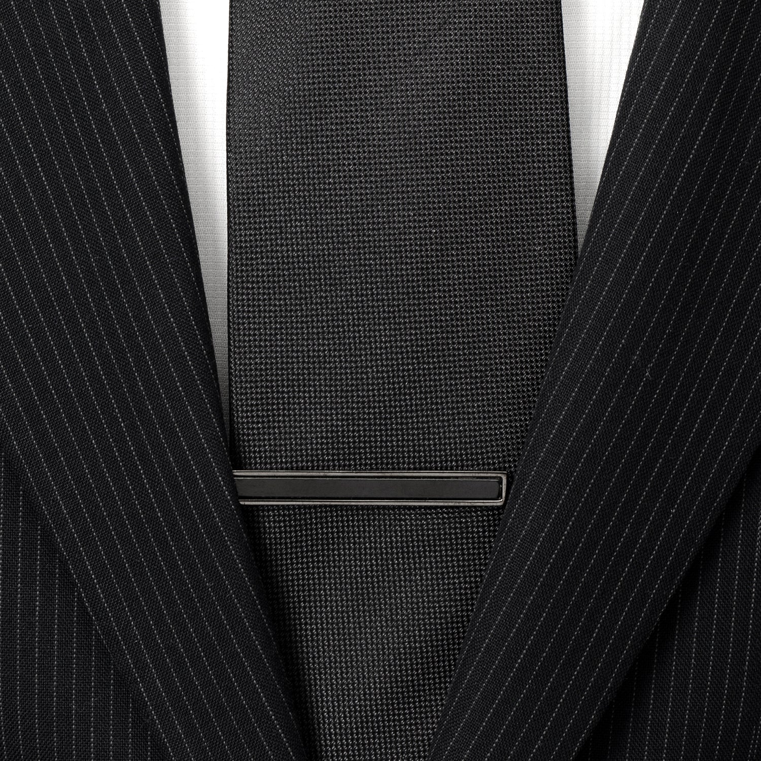 Gunmetal And Onyx Inlaid Tie Clip