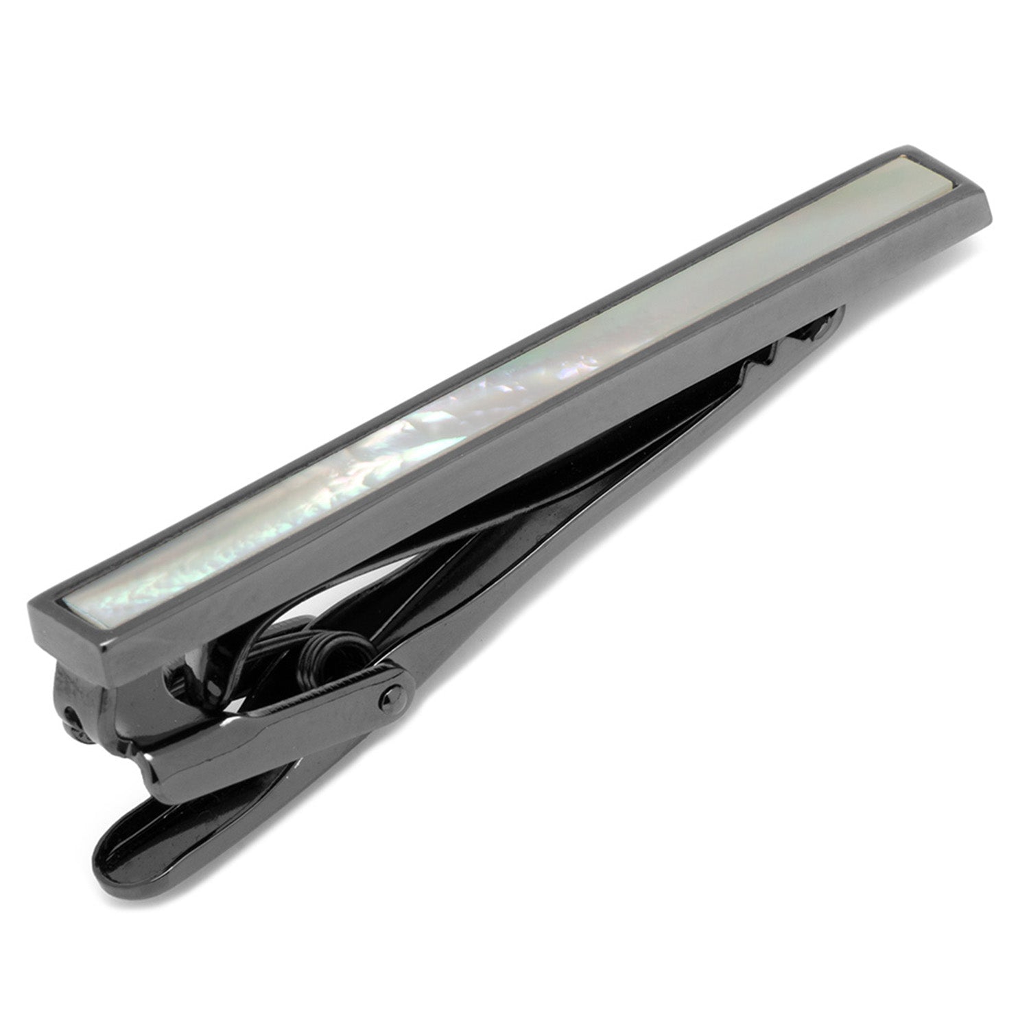 Gunmetal And Mother Of Pearl Inlaid Tie Clip